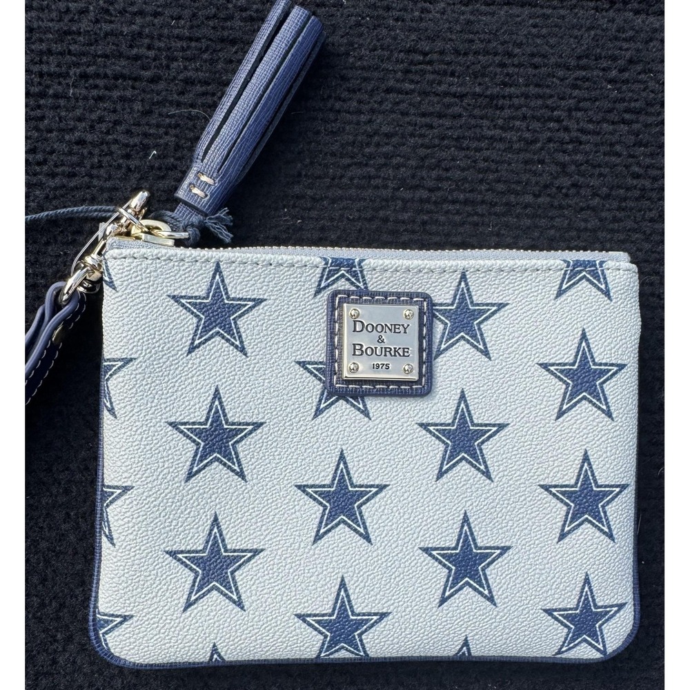 Dooney & Bourke NFL Dallas Cowboys Slim Wristlet Wallet NWT Gray Blue - Picture 3 of 11